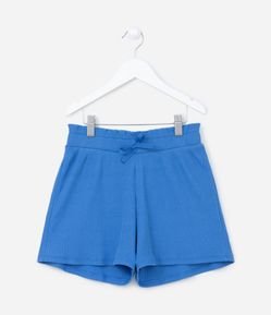 Short Clochard Infantil com Textura Canelada - Tam 5 a 14 anos