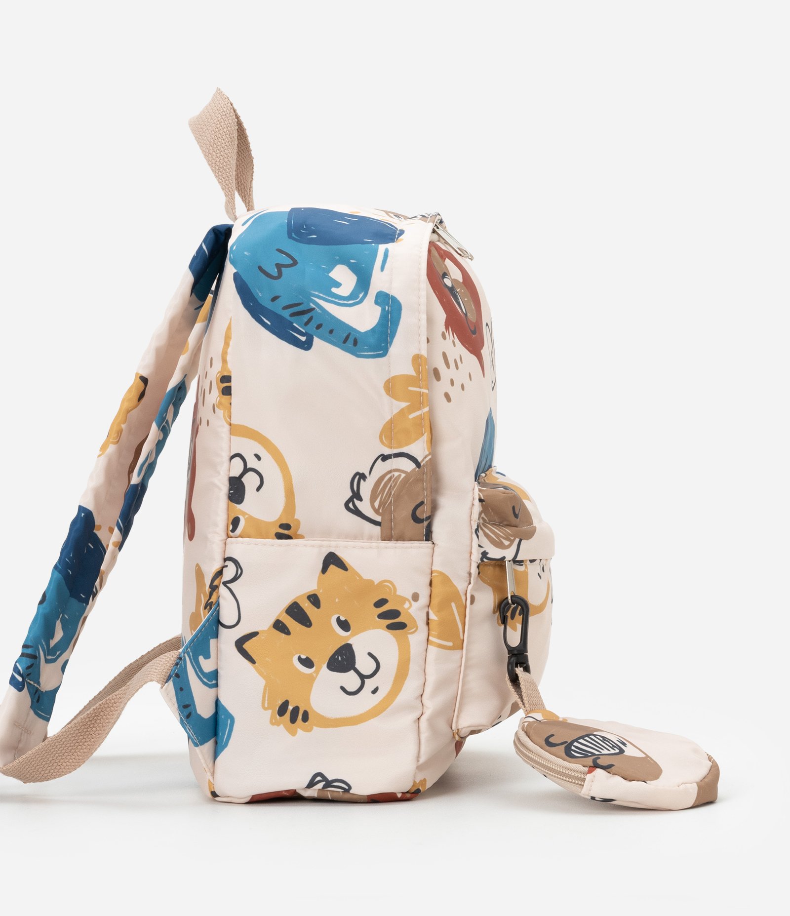Mochila Infantil com Estampa de Bichinhos Bege 2
