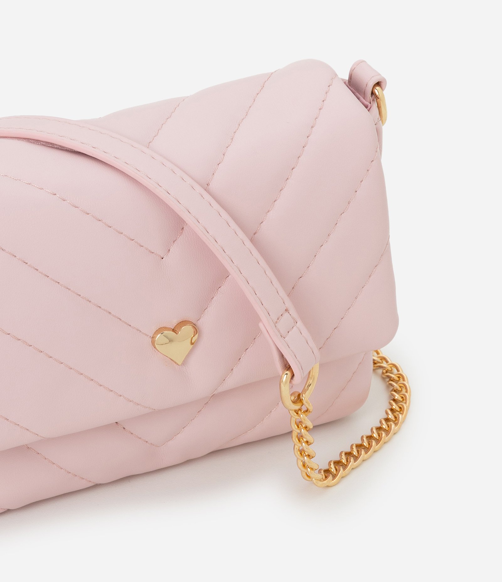 Bolsa Transversal Infantil com Coração Metalizado - Tam U 6