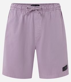 Bermuda em Sarja com Cós Elástico e Amarração