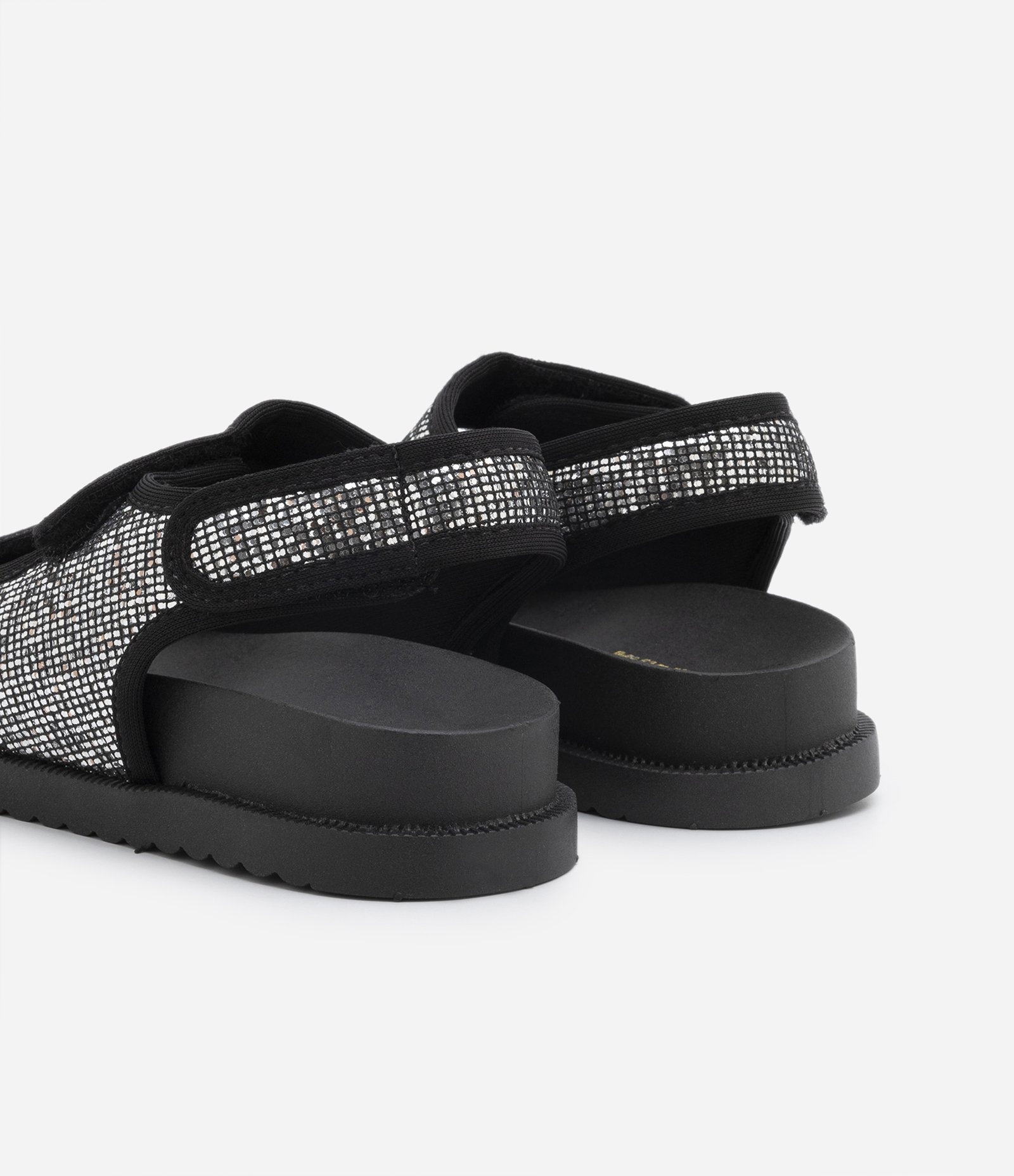 Sandália Infantil de Tiras com Glitter e Velcro - Tam 28 ao 36 Preto 3