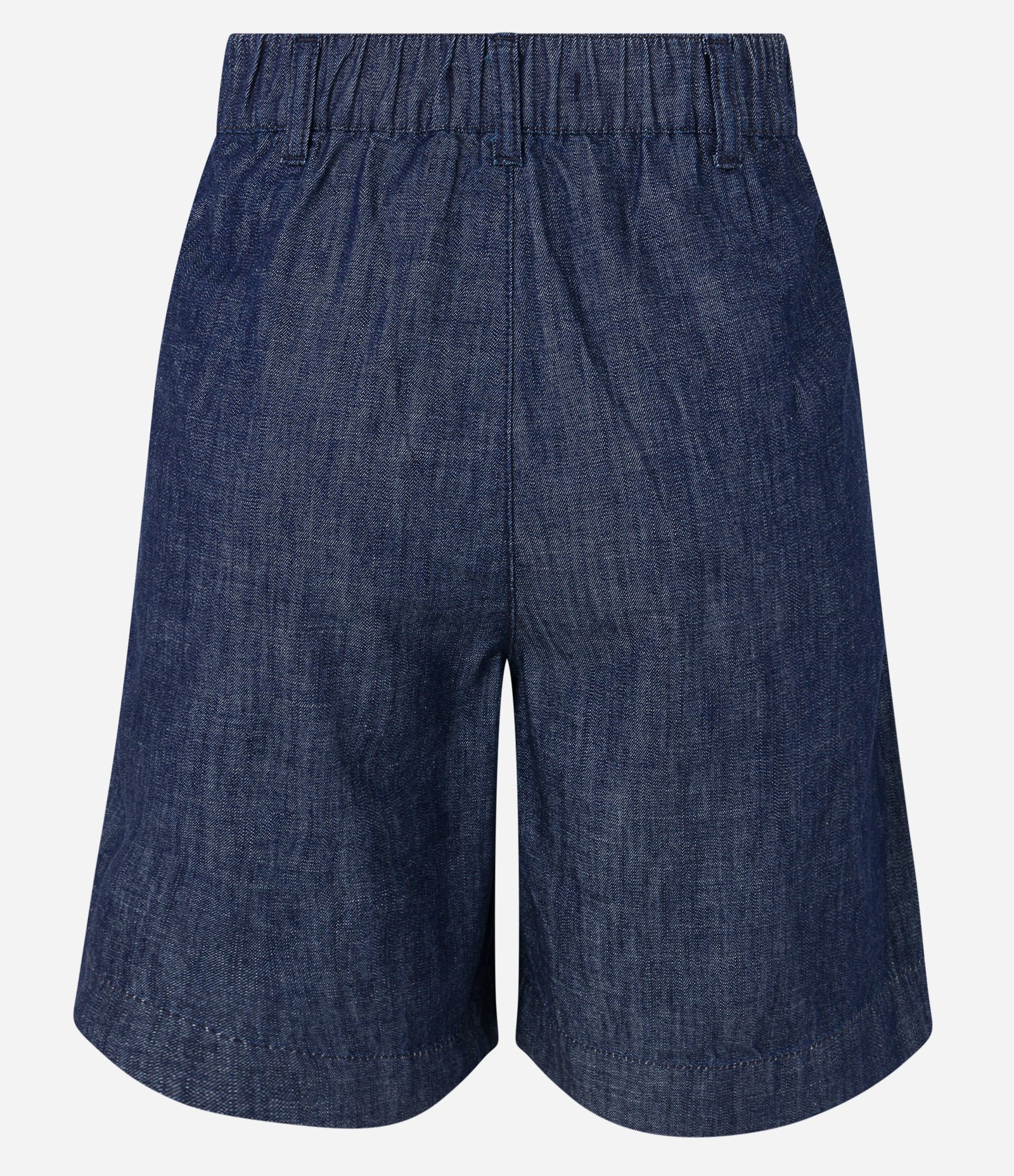 Bermuda Alongada Jeans com Elástico no Cós e Abotoamento Frontal Azul 6