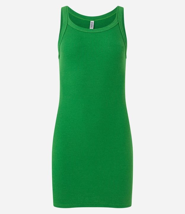 Vestido Curto em Ribana com Textura Canelada Verde 5