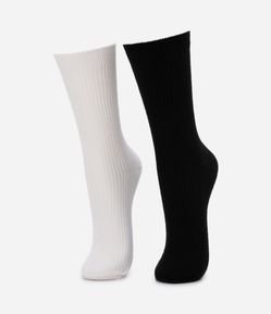 Kit 02 Meias Cano Alto em Acrílico