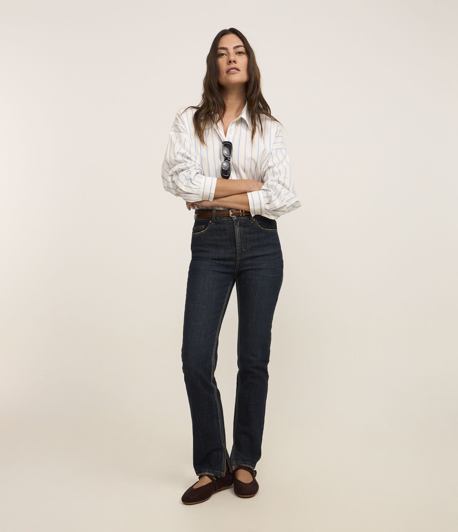 Calça Slim em Jeans com Bolsos Azul Marinho 1