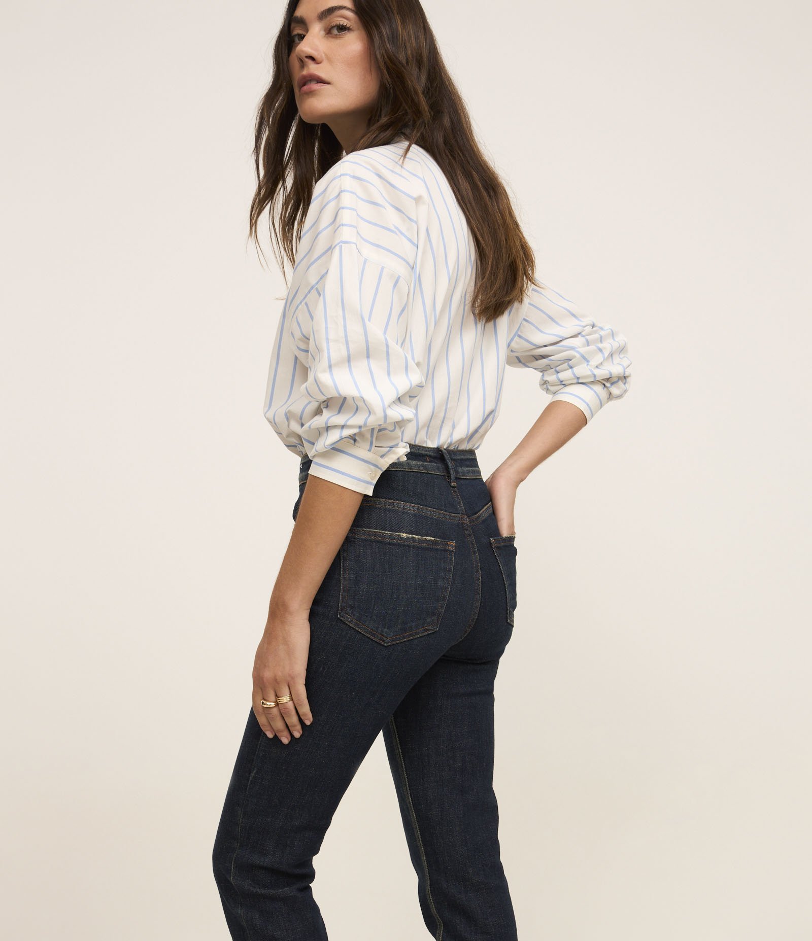 Calça Slim em Jeans com Bolsos Azul Marinho 6