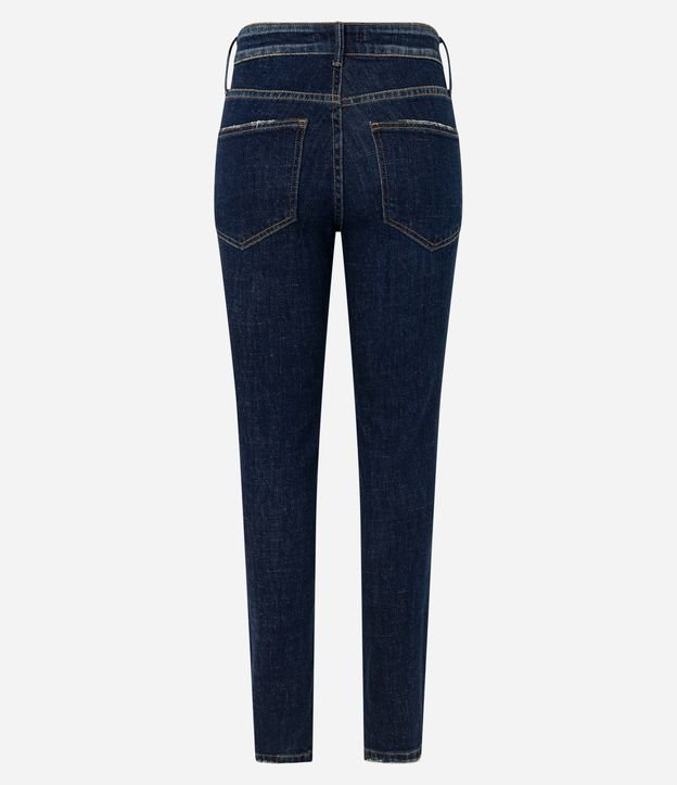 Calça Slim em Jeans com Bolsos Azul Marinho 8
