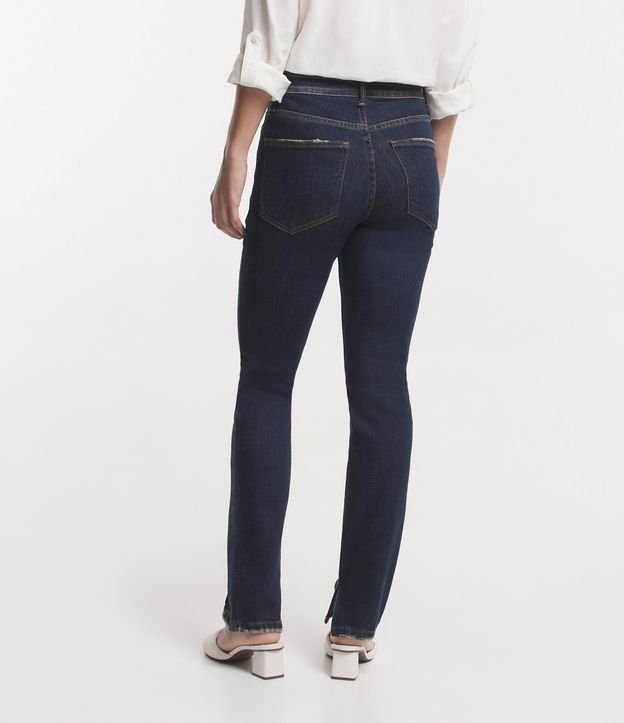 Calça Slim em Jeans com Bolsos Azul Marinho 3