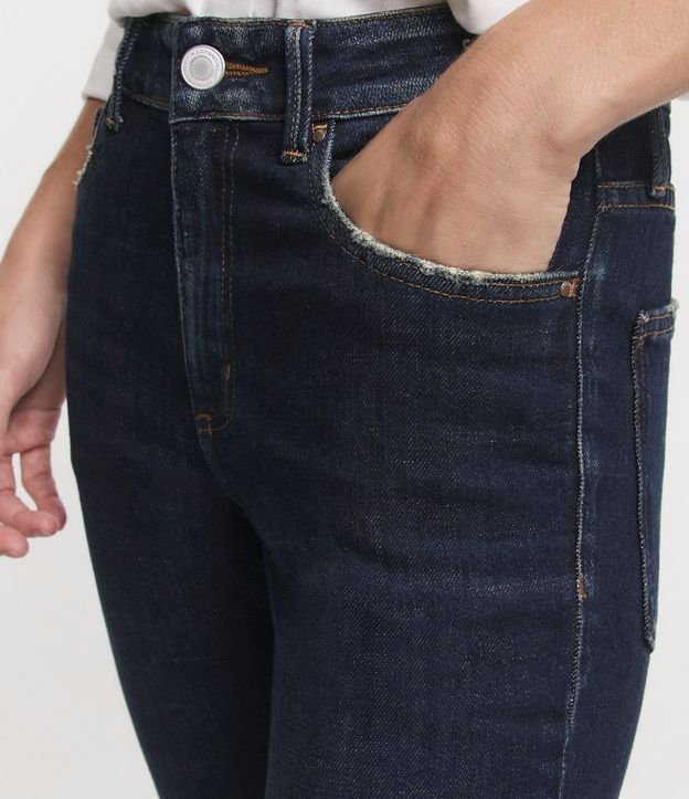 Calça Slim em Jeans com Bolsos Azul Marinho 5
