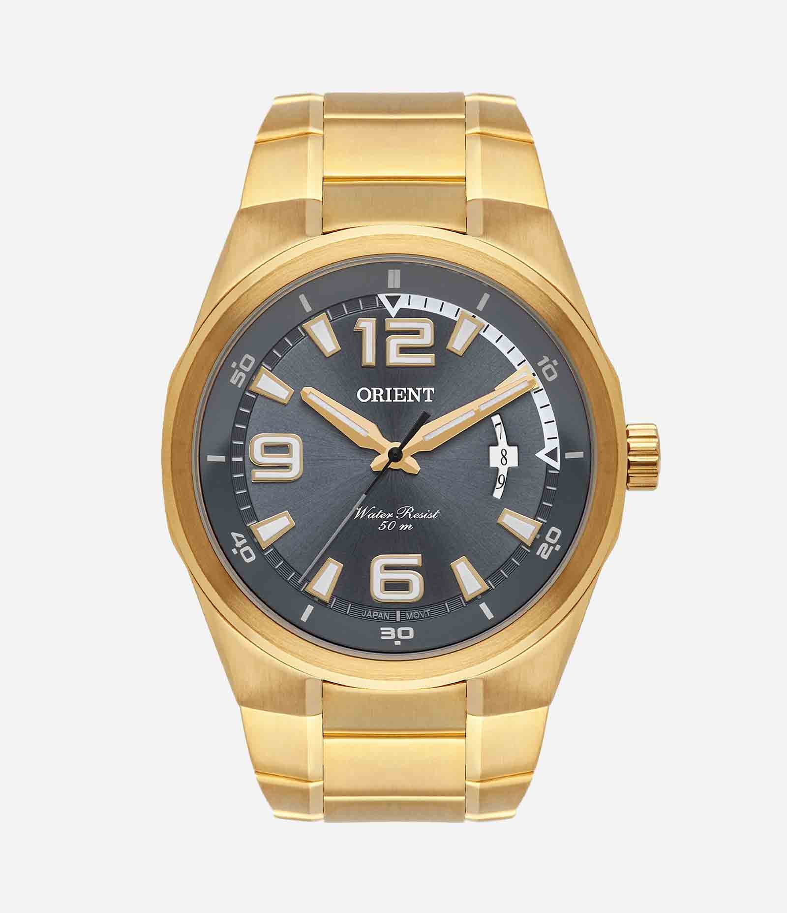 Relógio Orient Analógico com Pulseira e Caixa em Aço MGSS1240 G2KX Dourado 1