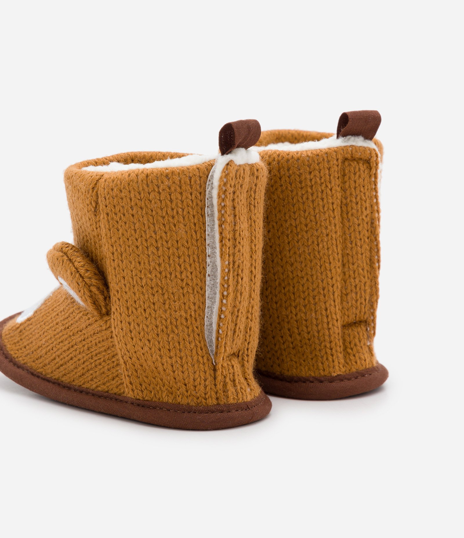 Bota Infantil com Pelinhos e Bordado de Ursinho - Tam 0 a 18 meses Marrom 2