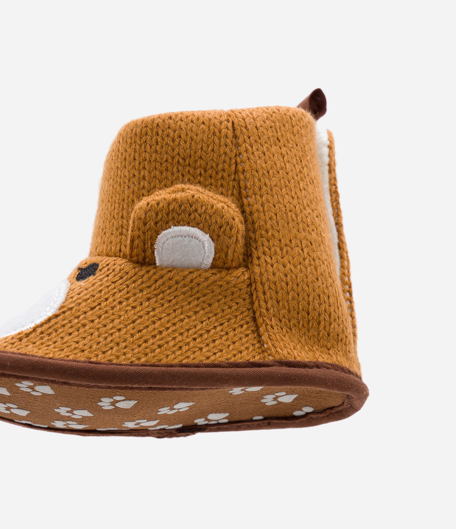 Bota Infantil com Pelinhos e Bordado de Ursinho - Tam 0 a 18 meses Marrom 3