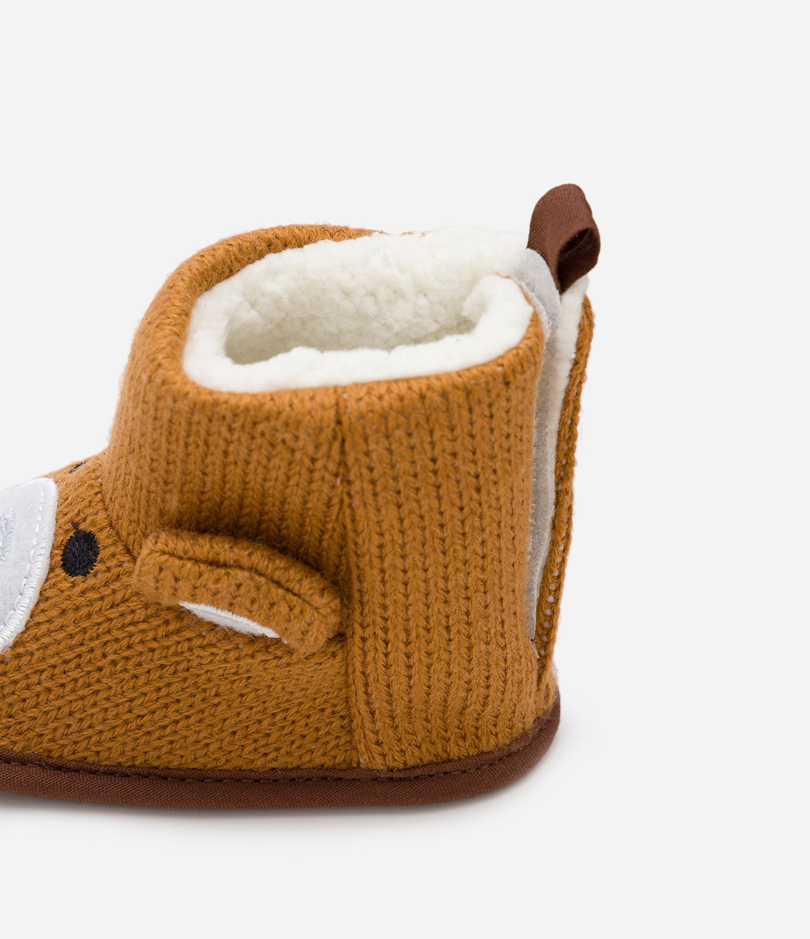 Bota Infantil com Pelinhos e Bordado de Ursinho - Tam 0 a 18 meses Marrom 5