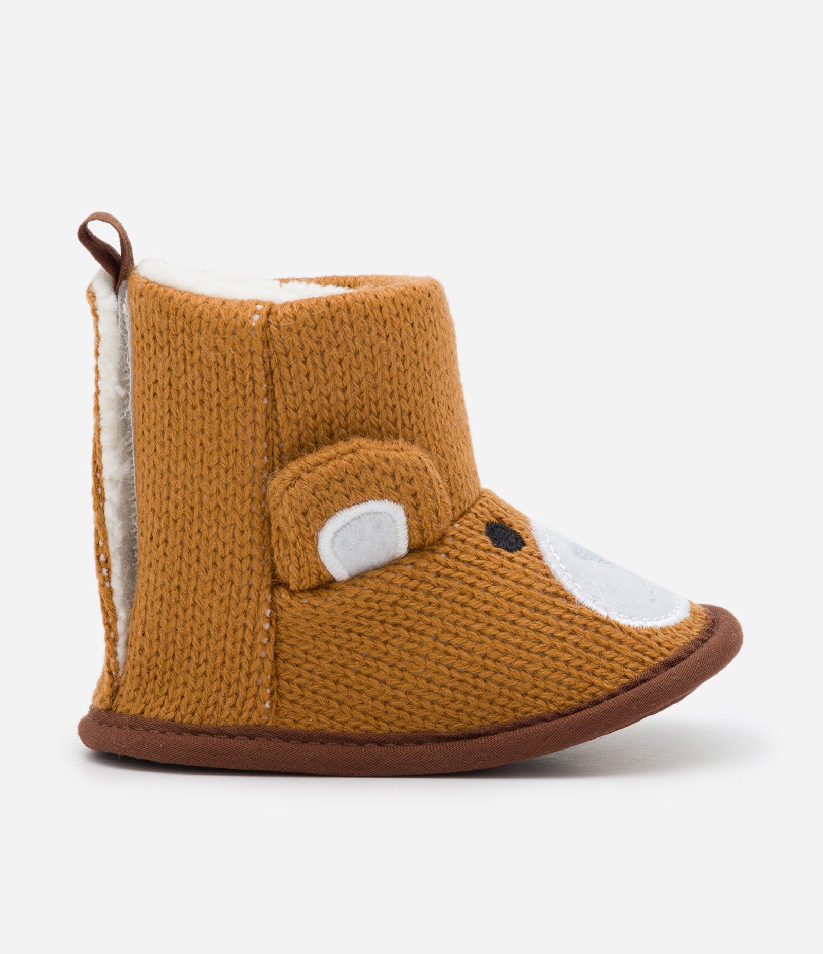 Bota Infantil com Pelinhos e Bordado de Ursinho - Tam 0 a 18 meses Marrom 6