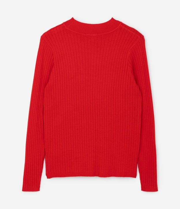 Suéter Canelado em Tricô Curve & Plus Size Vermelho 7