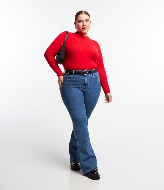 Suéter Canelado em Tricô Curve & Plus Size Vermelho 2
