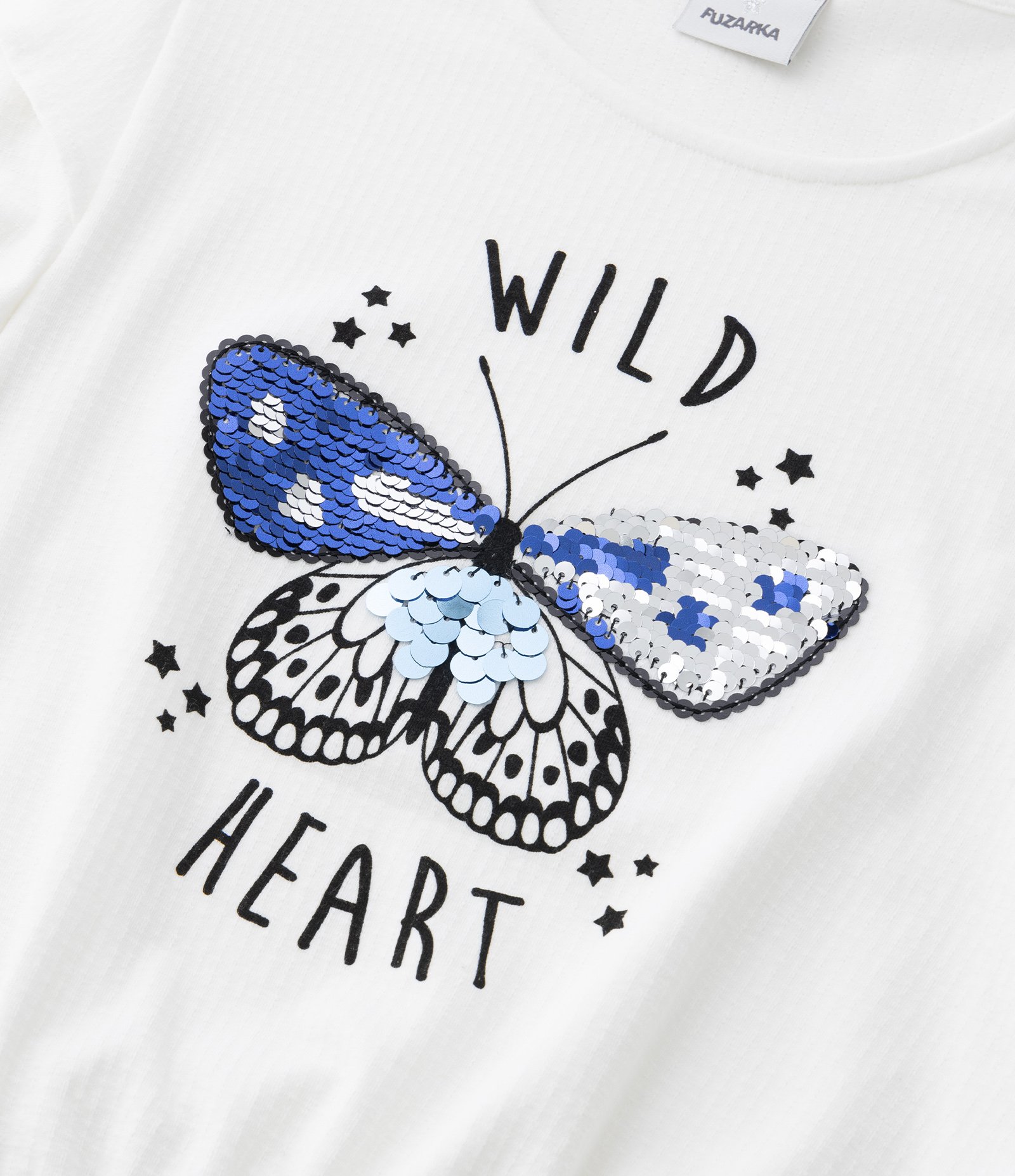 Blusa Cropped Infantil Texturizada com Borboleta em Paetês - Tam 5 a 14 Anos Off White 5