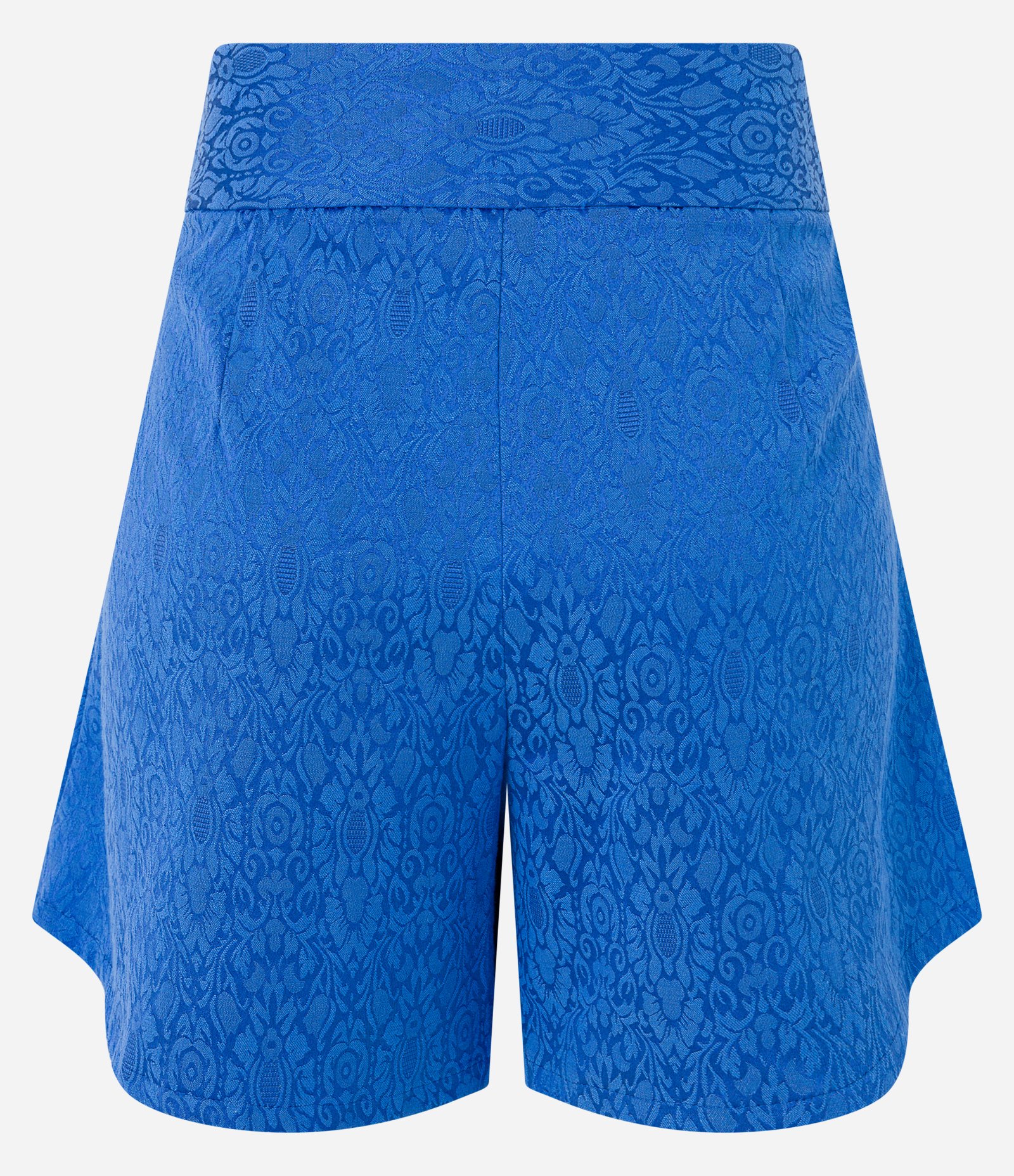 Short Alfaiatado em Jacquard com Bolsos com Fechamento Ganchinhos Azul 7