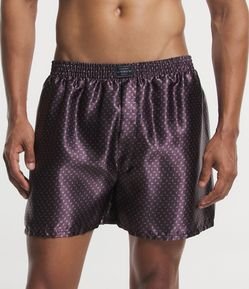 Cueca Samba Canção Acetinada com Estampa de Gravataria