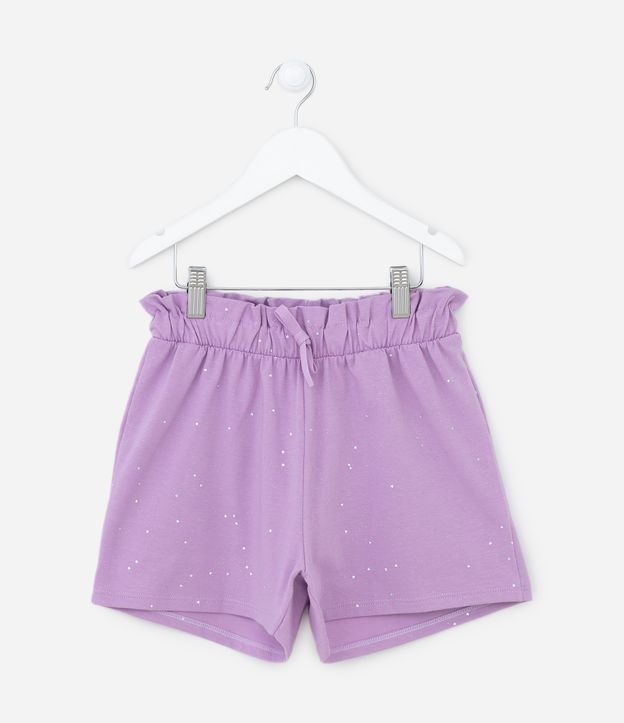Short Clochard Infantil com Glitter Holográfico - Tam 5 a 14 Anos