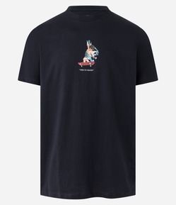 Camiseta Regular em Meia Malha com Estampa Anjinho Skatista