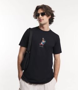 Camiseta Regular em Meia Malha com Estampa Anjinho Skatista