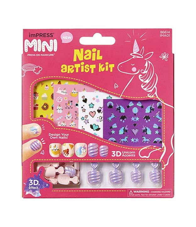 Kit de Unhas Infantil Nail Artist Mini Impress Kiss KIT 1