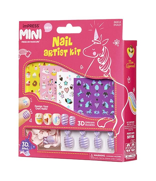 Kit de Unhas Infantil Nail Artist Mini Impress Kiss KIT 2