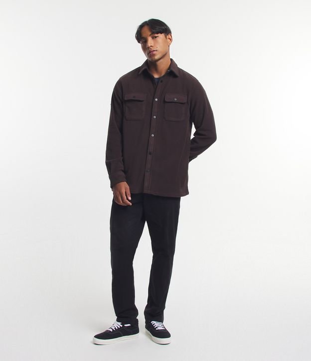 Camisa em Flanela com Dois Bolsos e Estampa Étnica