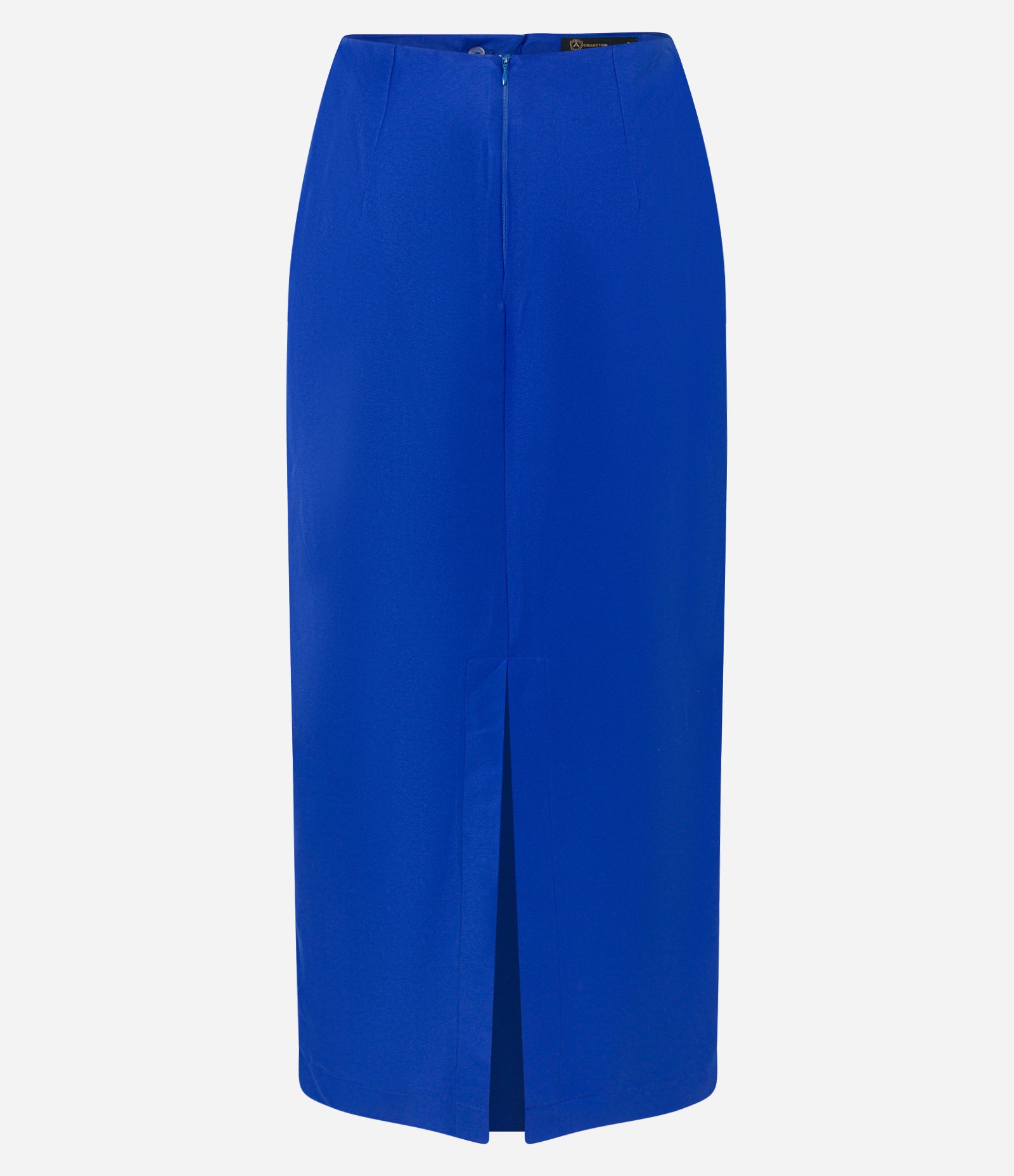 Saia Reta Acetinada com Fenda Traseira Azul 6