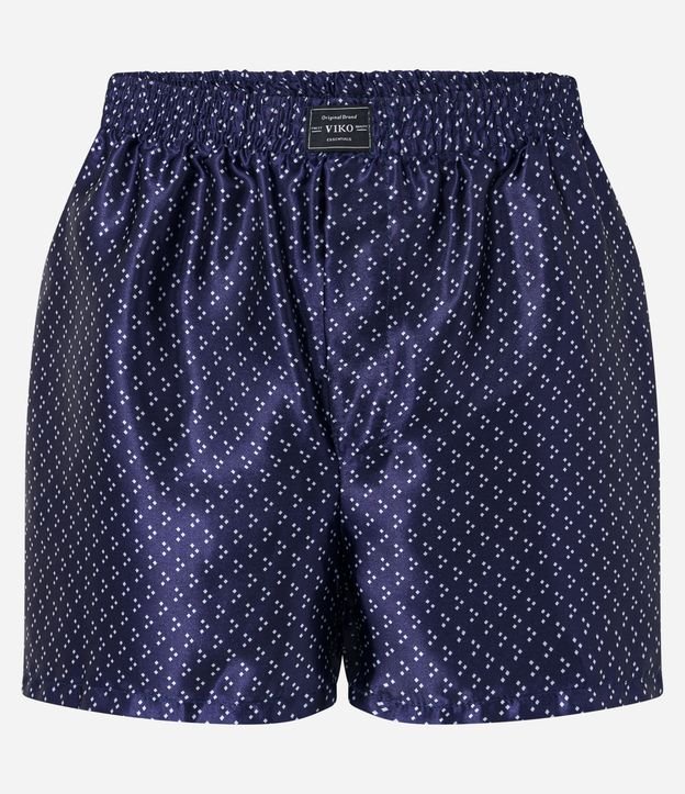 Cueca Samba Canção Acetinada com Estampa de Gravataria Azul 5