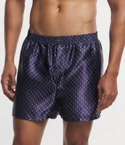 Cueca Samba Canção Acetinada com Estampa de Gravataria