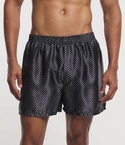 Cueca Samba Canção Acetinada com Estampa de Gravataria