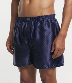 Cueca Samba Canção Acetinada com Estampa de Gravataria