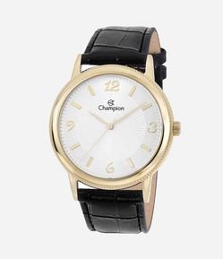Kit Relógio Champion com Pulseira em Couro e Caixa em Metal CN20953W