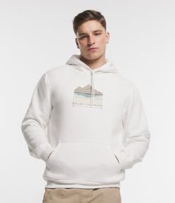 Blusão em Moletom Forro Fleece com Estampa Montanha Enjoy the Ride