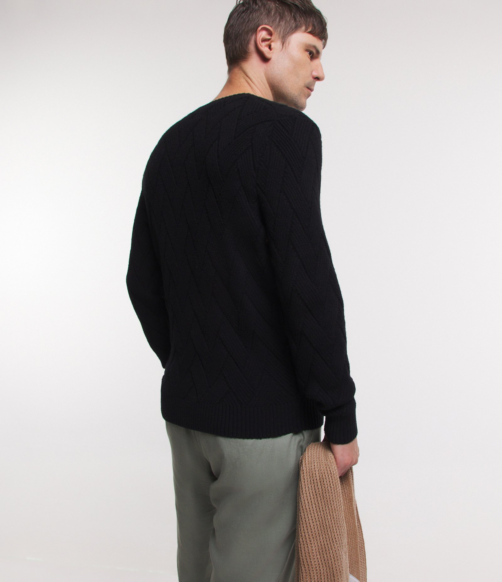 Suéter em Tricô com Textura Trançada 4