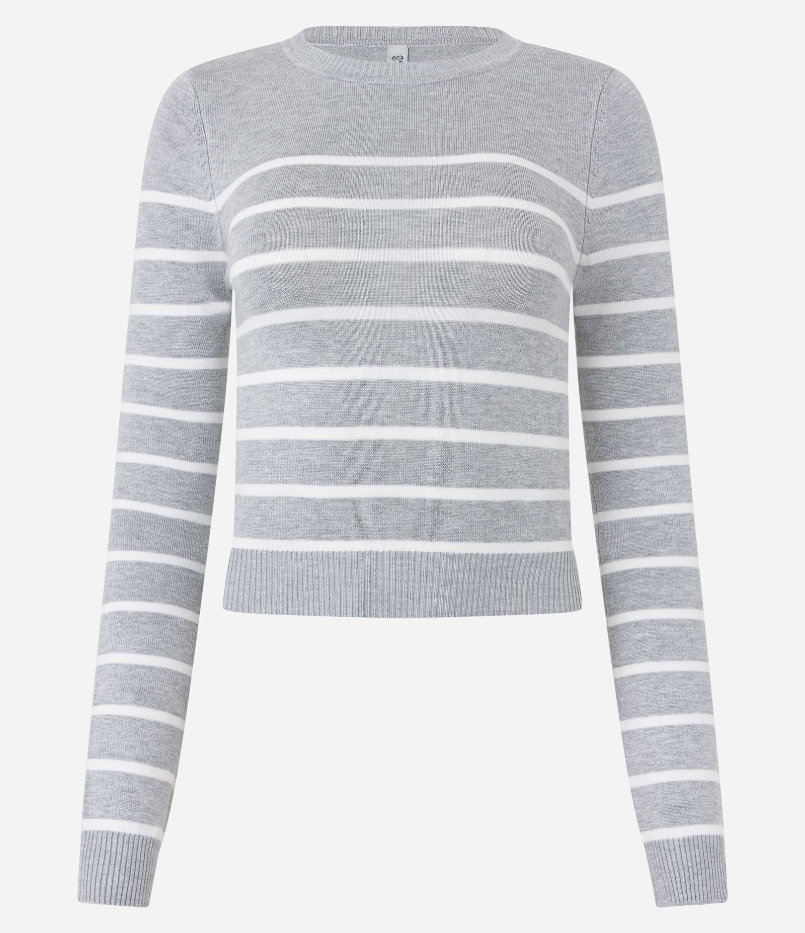 Blusa Manga Longa em Viscose Listrada Cinza 5