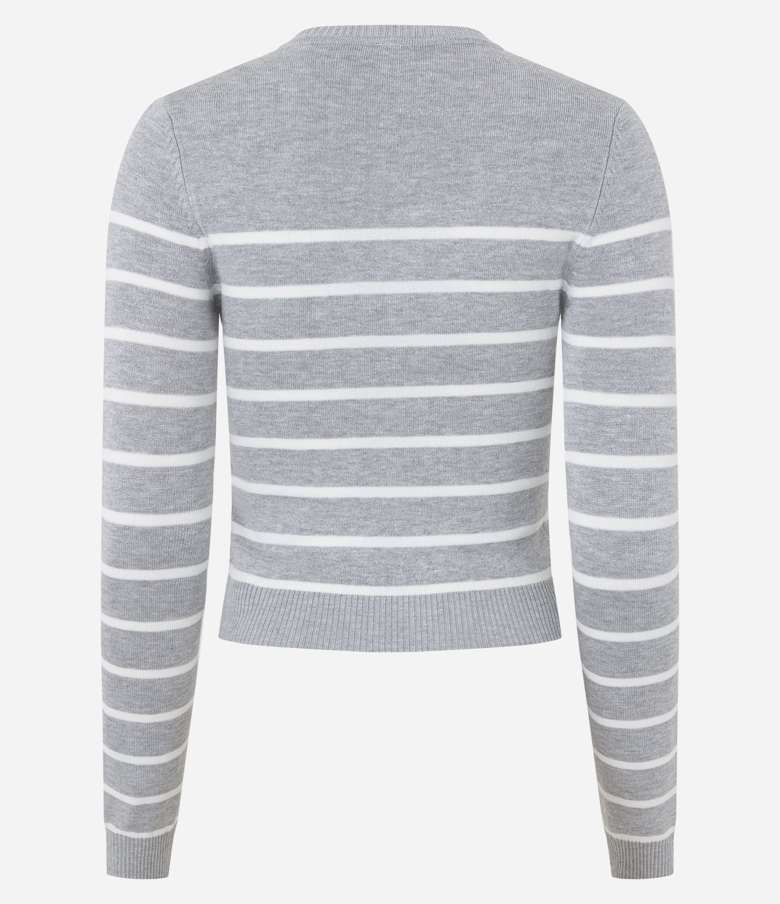 Blusa Manga Longa em Viscose Listrada Cinza 7