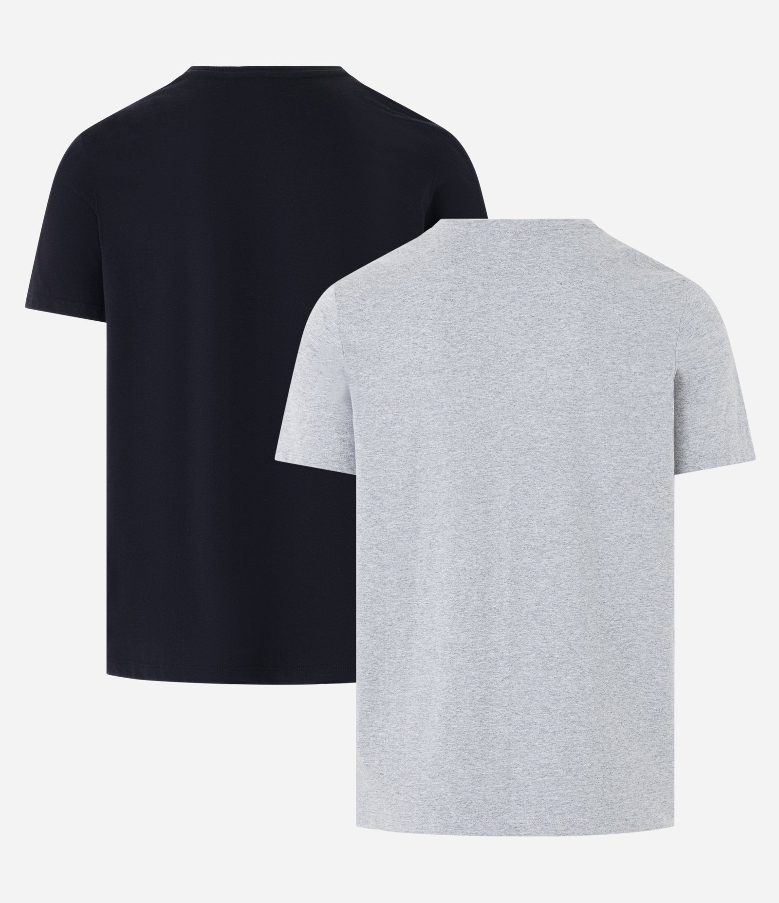 Kit 02 Camisetas de Pijamas em Meia Malha com Manga Curta Preto/ Cinza 5