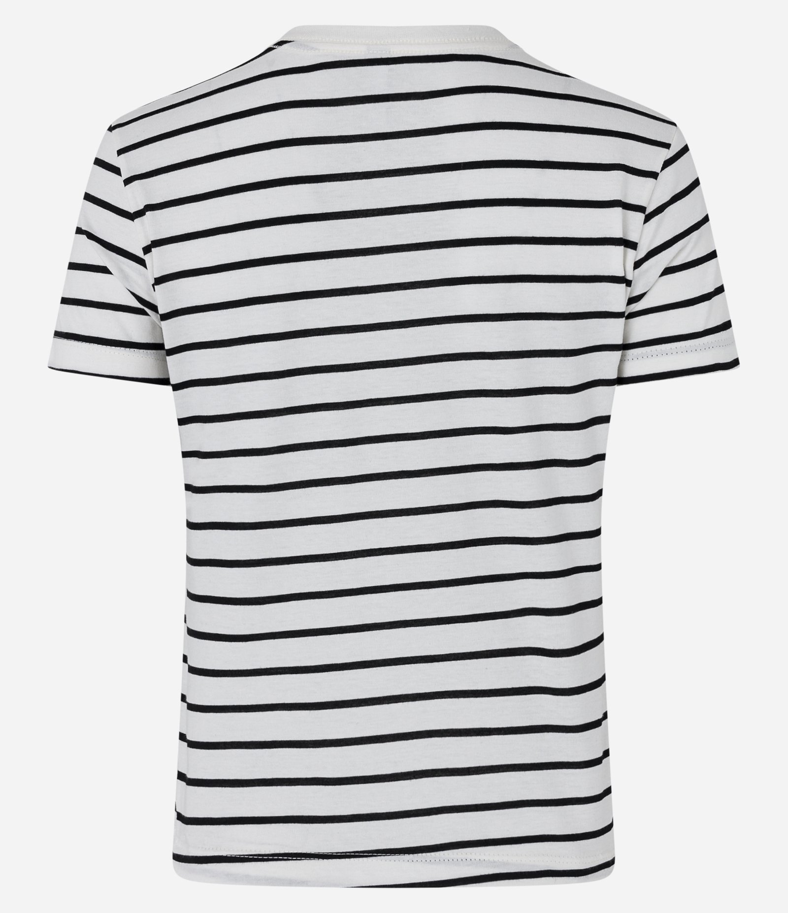 Camiseta em Meia Malha Listrada com Manga Curta Branco 6