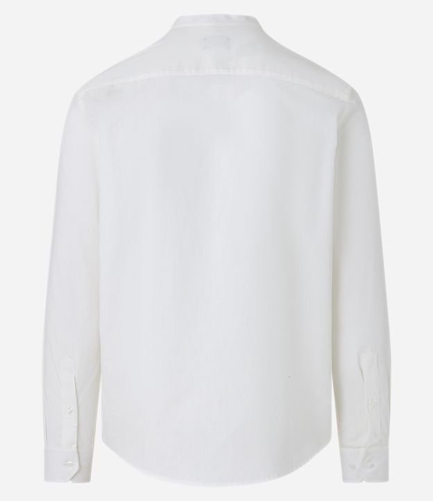 Camisa Regular Básica em Oxford com Gola Padre Branco 7