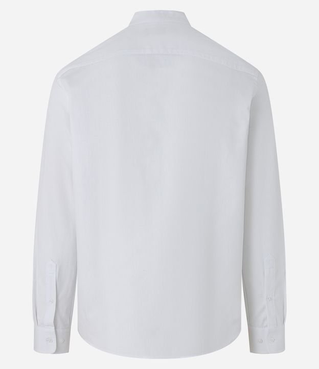 Camisa Regular Básica em Oxford com Gola Padre Branco 2