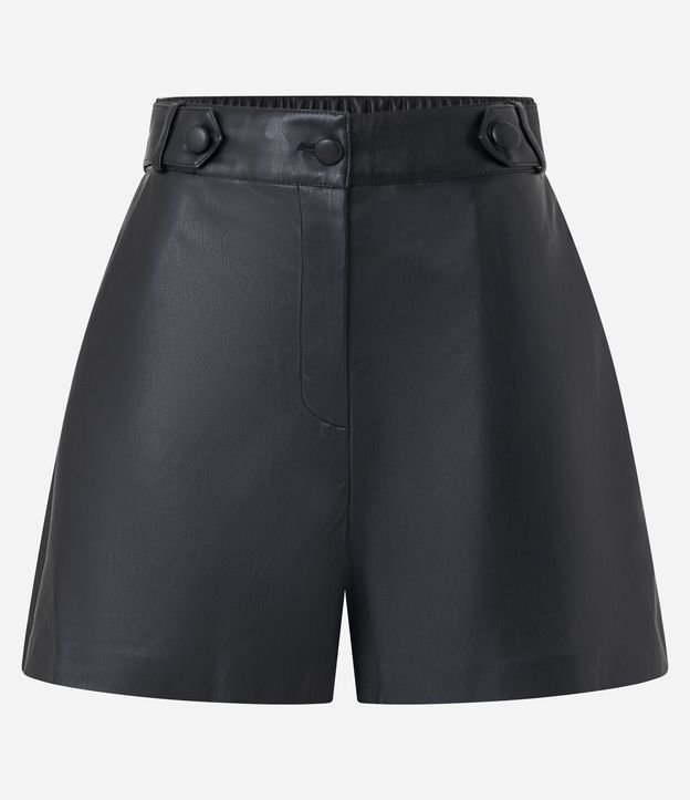 Short em PU com Detalhes no Cós e Elástico nas Costas Preto 6