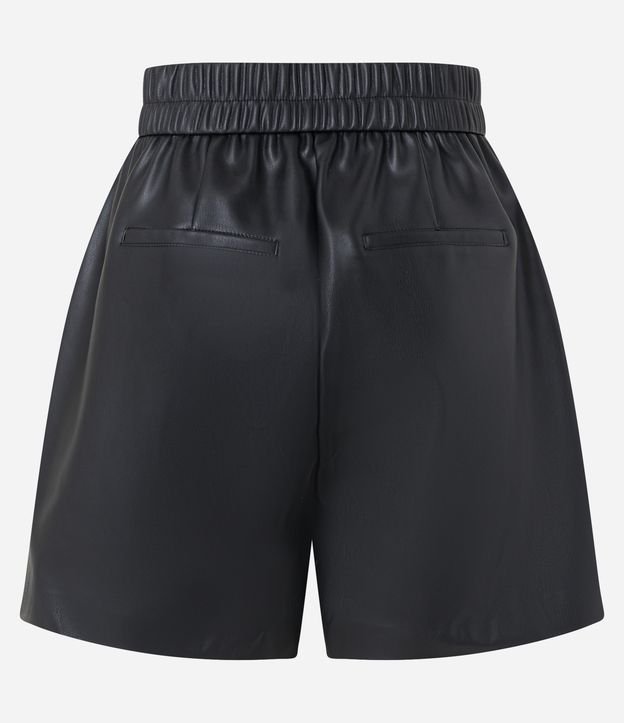 Short em PU com Detalhes no Cós e Elástico nas Costas Preto 7