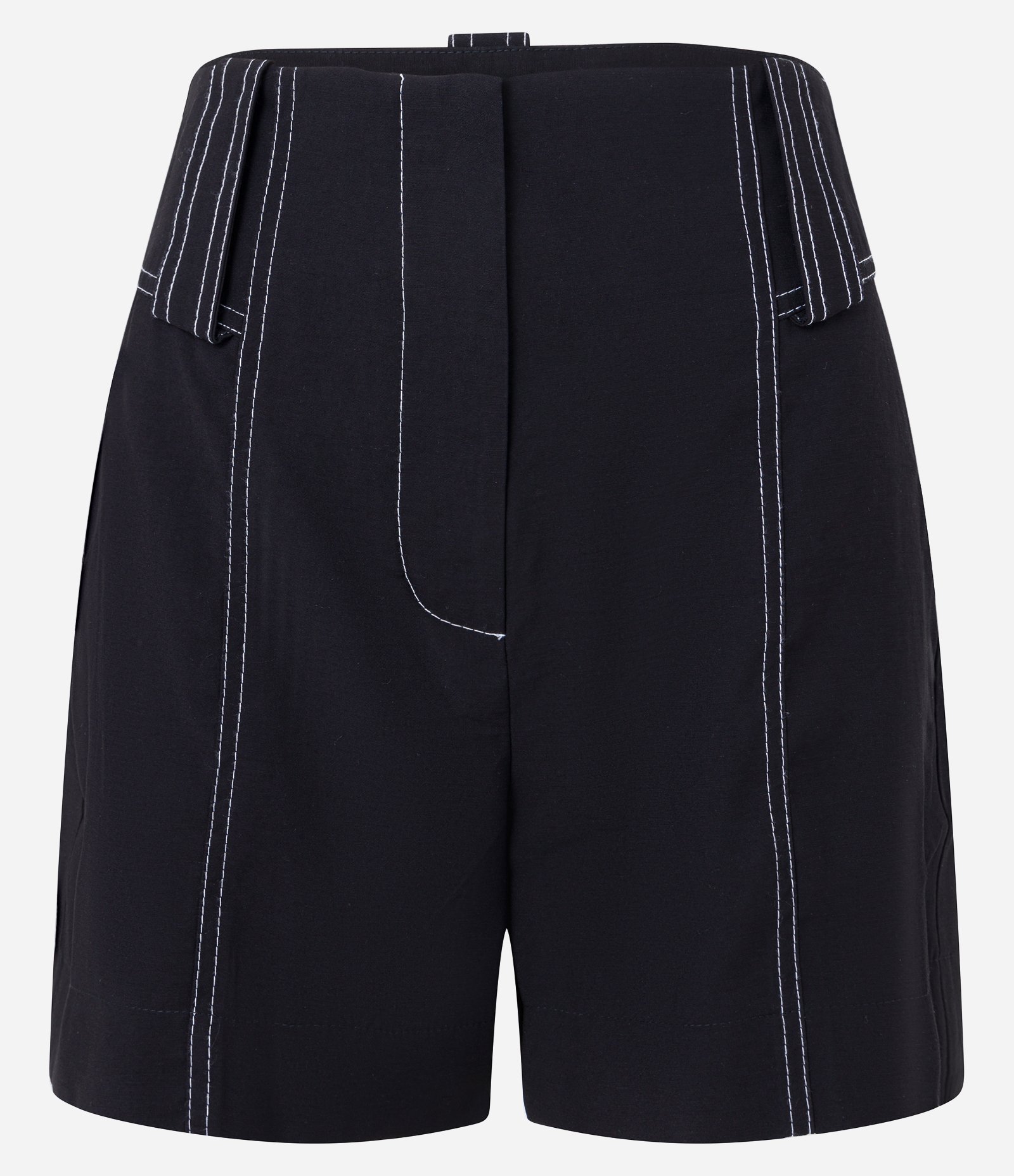Short em Viscose com Passante e Pespontado Contrastante Preto 5