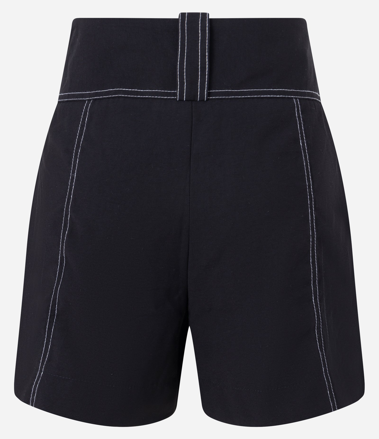 Short em Viscose com Passante e Pespontado Contrastante Preto 6