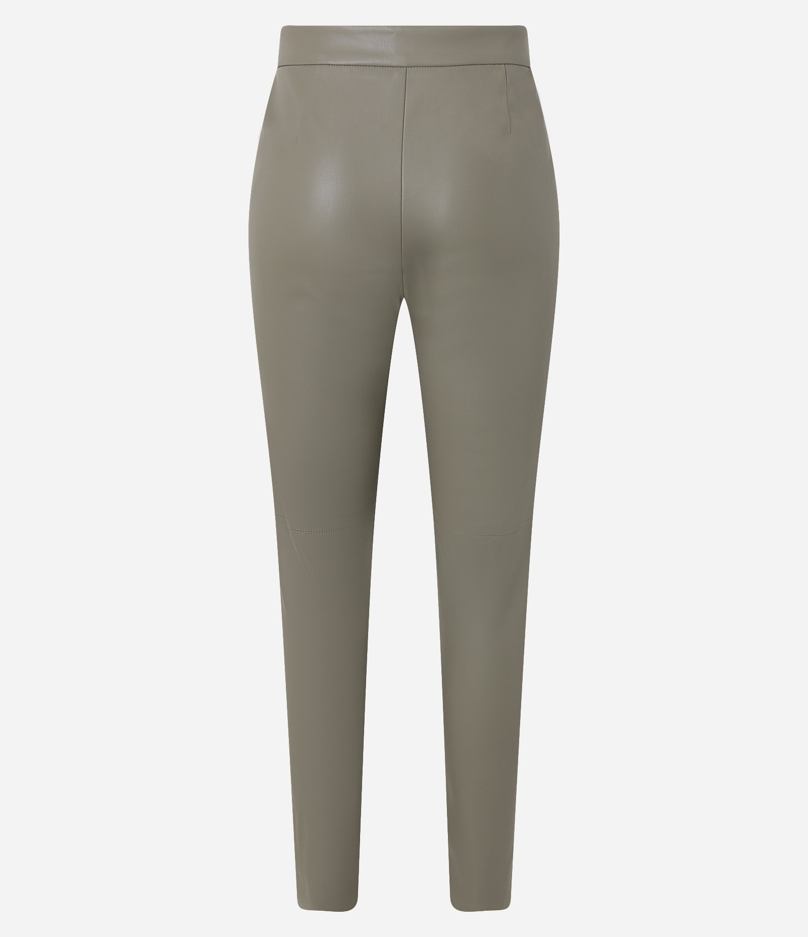Calça Skinny com Material Sintético e Abotoamento Frontal Verde 8