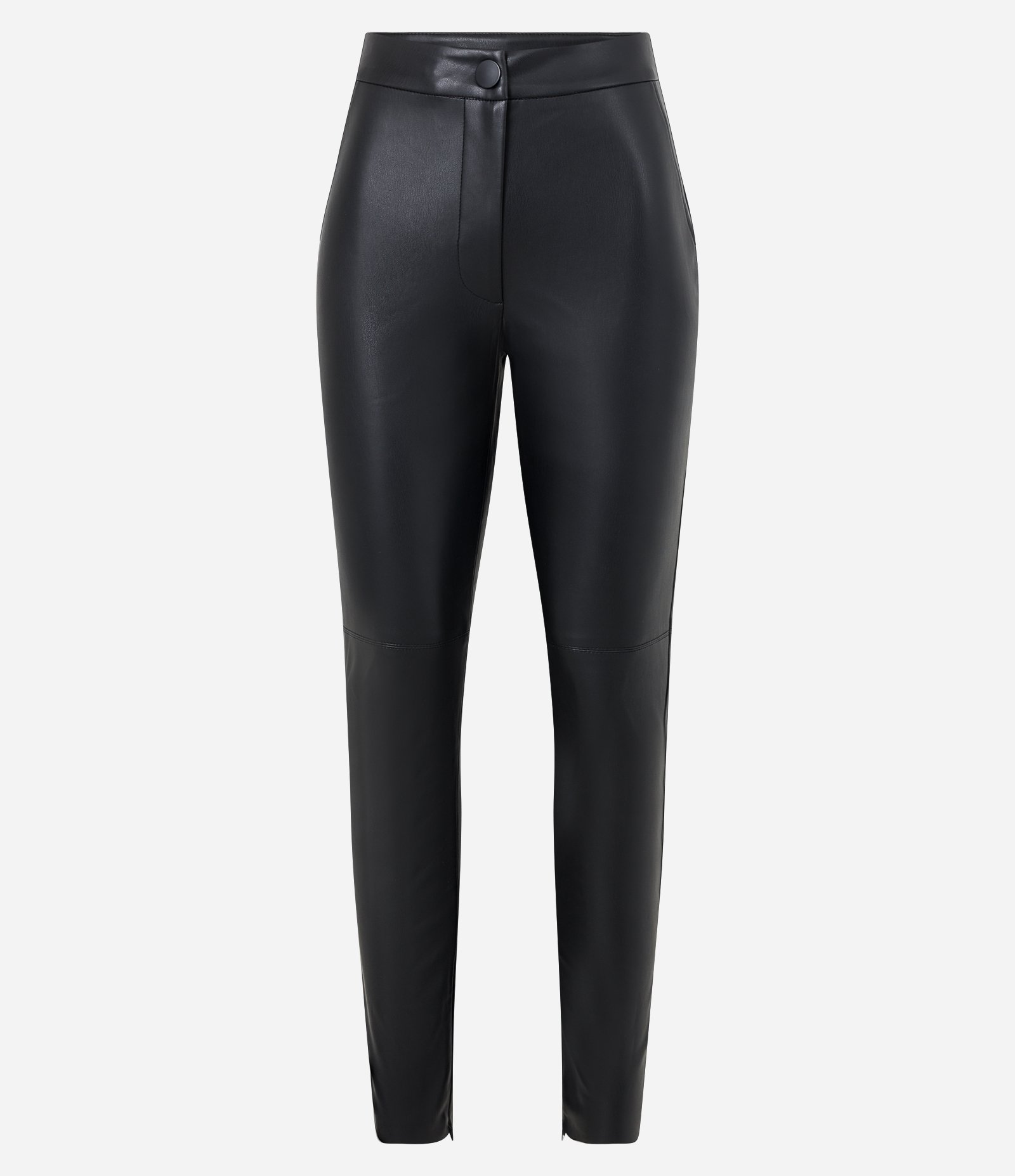 Calça Legging com Material Sintético e Abotoamento Frontal Preto 7