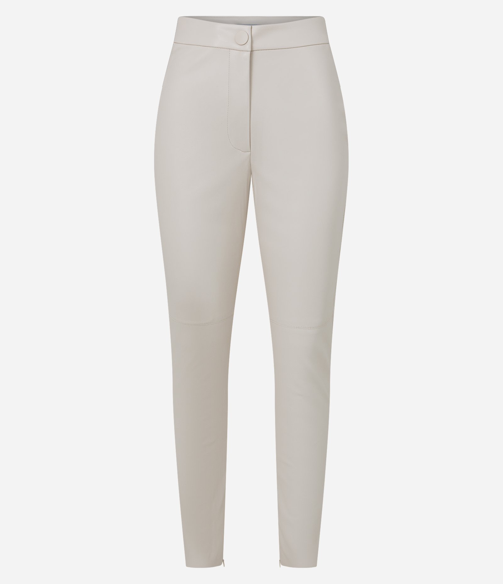 Calça Skinny com Material Sintético e Abotoamento Frontal Off White 7